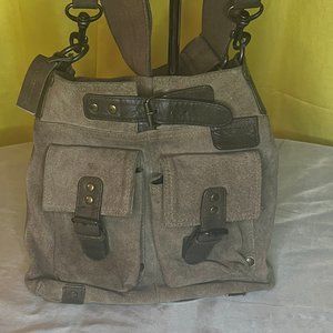 Mimo Suede/Leather Crossbody Bag Brown